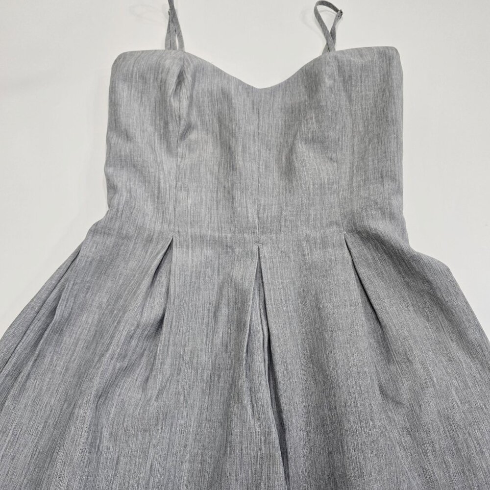 Romeo + Juliet Couture ✦ Gray Striped Sweetheart Romper ✦ Pleated Cotton Blend M - Picture 7 of 11